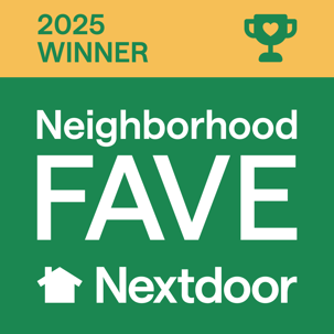 Image showing the "2025 winner of Neighborhood Fave by Nextdoor."