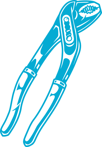 turquoise pliers graphic